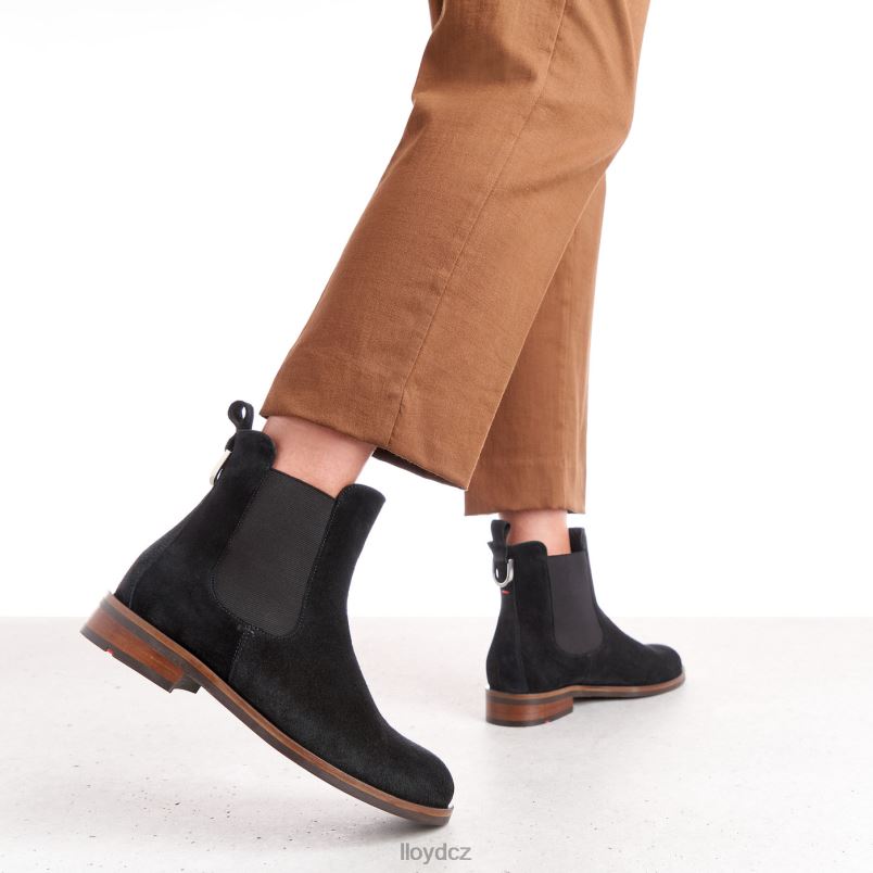hrubé kožené slip-on kotníkové boty LLOYD ženy Černá ZXP0D975 obuv