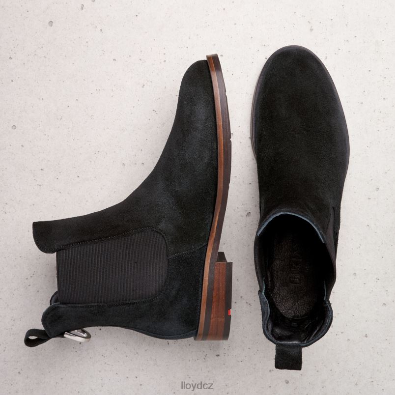 hrubé kožené slip-on kotníkové boty LLOYD ženy Černá ZXP0D975 obuv