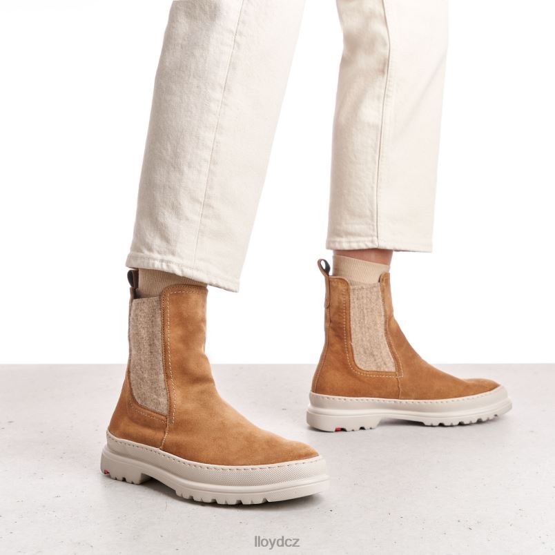 hrubé kožené slip-on kotníkové boty LLOYD ženy hnědý ZXP0D925 obuv