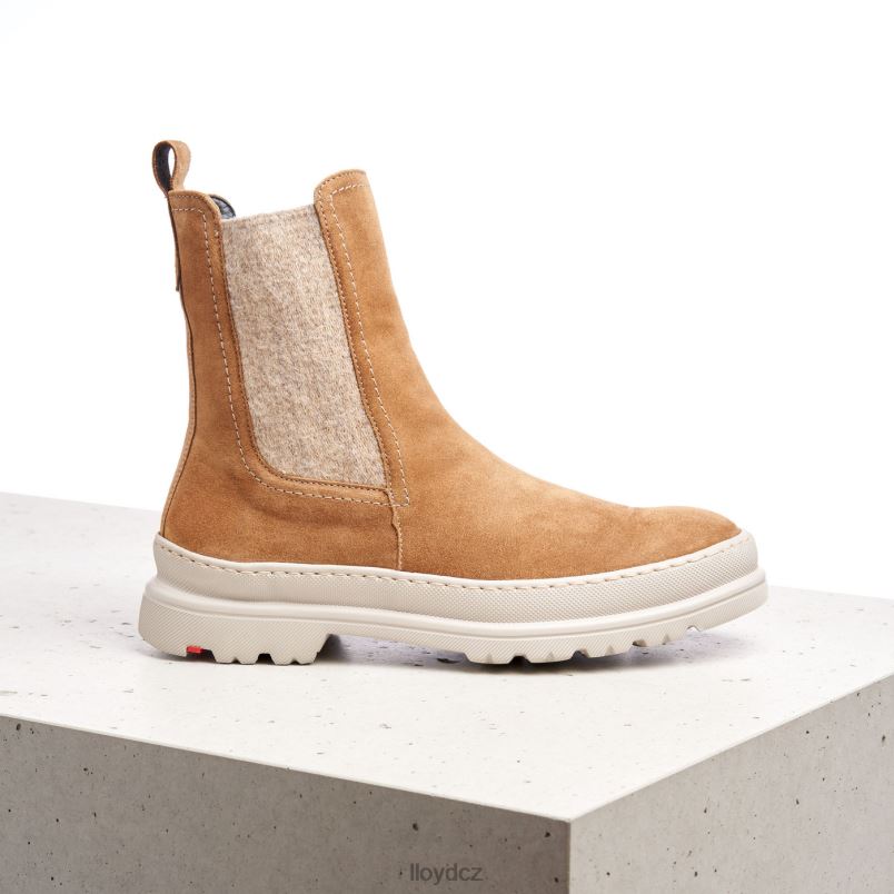 hrubé kožené slip-on kotníkové boty LLOYD ženy hnědý ZXP0D925 obuv