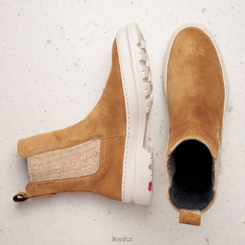 hrubé kožené slip-on kotníkové boty LLOYD ženy hnědý ZXP0D925 obuv