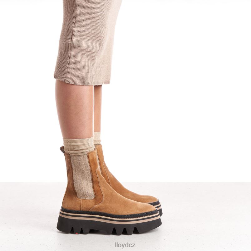 hrubé kožené slip-on kotníkové boty LLOYD ženy hnědý ZXP0D946 obuv