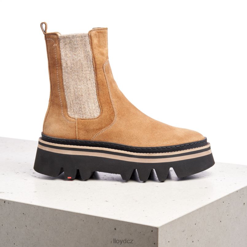 hrubé kožené slip-on kotníkové boty LLOYD ženy hnědý ZXP0D946 obuv