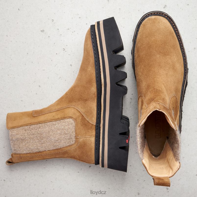 hrubé kožené slip-on kotníkové boty LLOYD ženy hnědý ZXP0D946 obuv