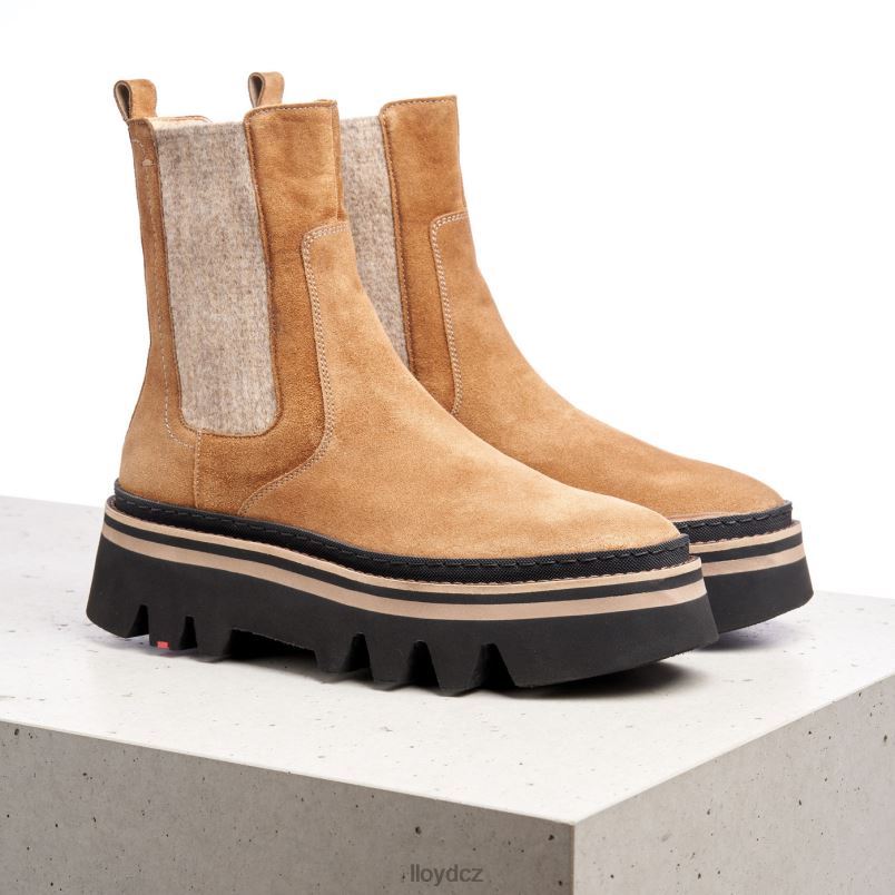 hrubé kožené slip-on kotníkové boty LLOYD ženy hnědý ZXP0D946 obuv
