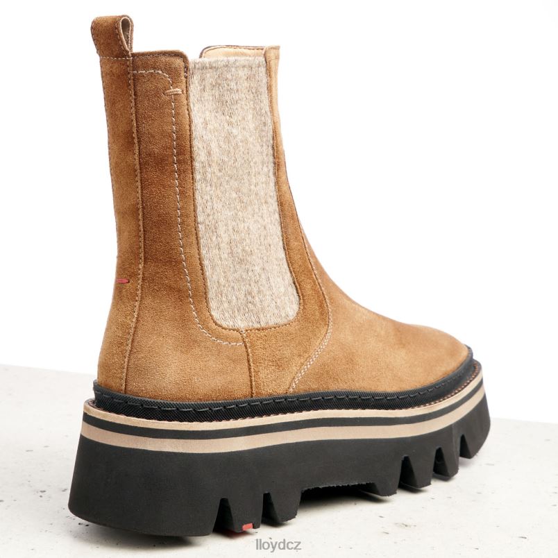 hrubé kožené slip-on kotníkové boty LLOYD ženy hnědý ZXP0D946 obuv