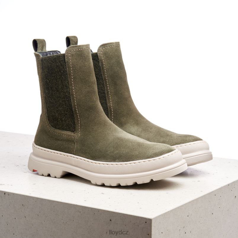 hrubé kožené slip-on kotníkové boty LLOYD ženy zelená ZXP0D926 obuv