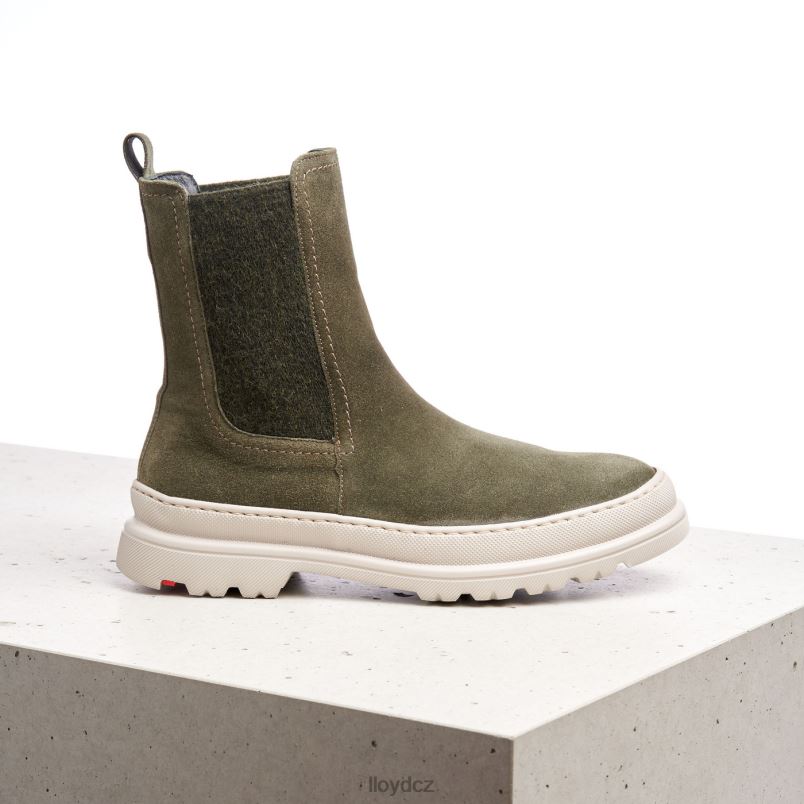 hrubé kožené slip-on kotníkové boty LLOYD ženy zelená ZXP0D926 obuv