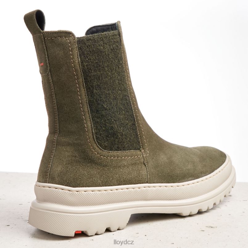 hrubé kožené slip-on kotníkové boty LLOYD ženy zelená ZXP0D926 obuv