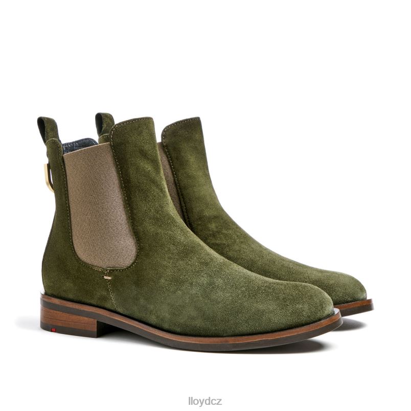 hrubé kožené slip-on kotníkové boty LLOYD ženy zelená ZXP0D935 obuv