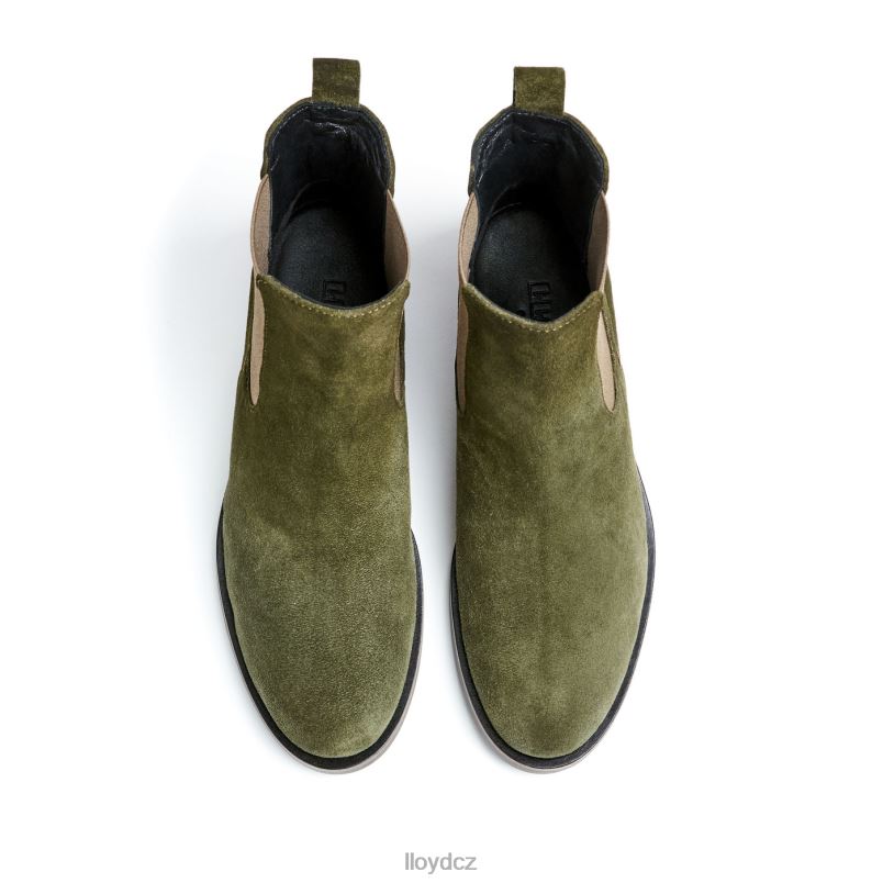 hrubé kožené slip-on kotníkové boty LLOYD ženy zelená ZXP0D935 obuv